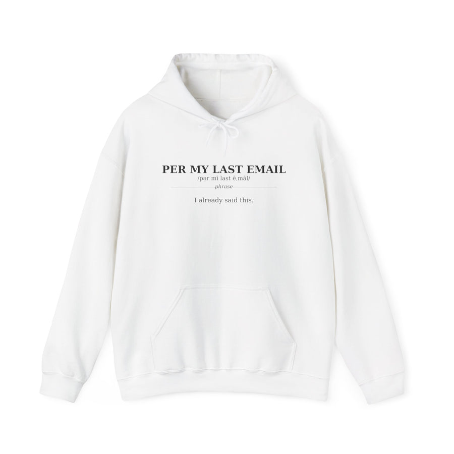 Per My Last Email™ — Dictionary Series Hoodie