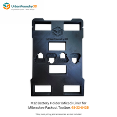 M12 Battery Holder Insert for Milwaukee Packout 48-22-8435 – Holds 10 Batteries
