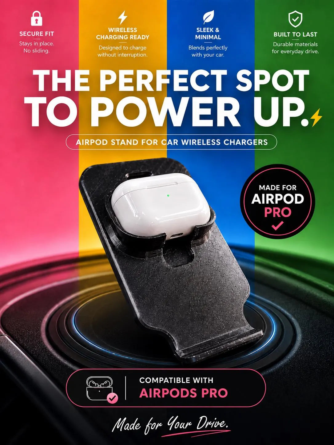 AirPods Pro Wireless Pad Car Charger Adapter